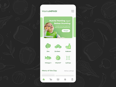 MamaMPASI app app design app ui baby design food healthy lactose mama meal milk mobile mobile ui nutrients ui ui design ux ux design