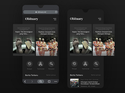 Obituary app app design app ui dark dead death design die duka kabar matid mobile mobile ui obituary ui ui design ux ux design