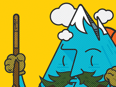 Mr. Mountain Man in Halftone alps aspen character climbing design illustration logo man mountain poster summit vector