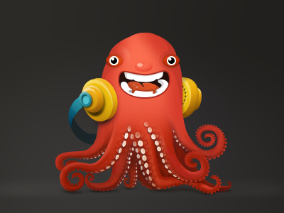 Octopus animal facial icon illustration music octopus sing