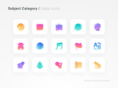 Glass Colourful Icons abstract app art brand branding calender chinese cloud colour design flag gallery icon illustrator map mind music ui world 玻璃