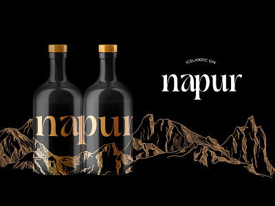 Napur Icelandic Gin advertising branding design flat minimal