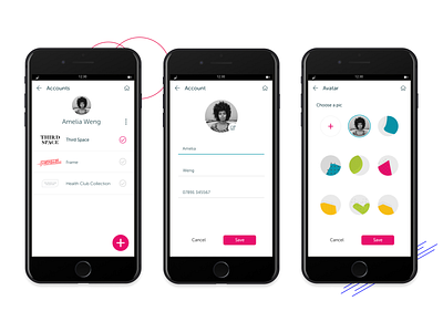OurPeople User account screens app design design ui ux