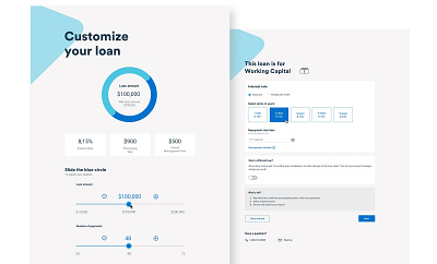 Customize your loan banking business and finance data donut chart financing slider ui
