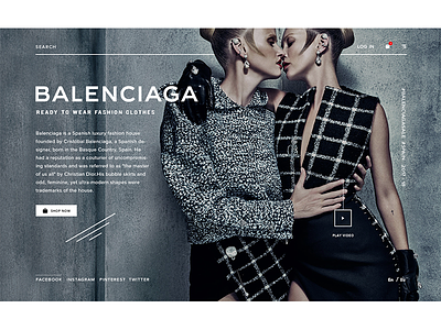 Balenciaga UI Concept balenciaga design details layout modern redesign ui ux web website