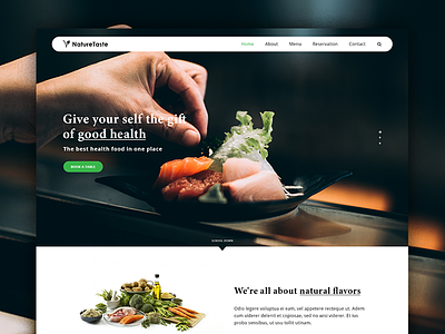 NatureTaste Restaurant Website design food health layout modern restaurant ui ux web