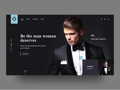 Tuxedo UI Concept design details fashion layout modern suit tuxedo ui ux website