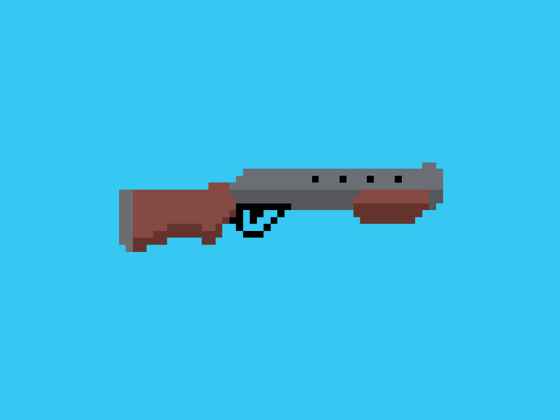 Pixel Art Shotgun animation design flat game art gaming gun illustration motion pixel pixel art pixelart shotgun sprite