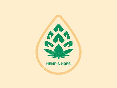 HEMP & HOPS design hemp hops illustration logo vector weed