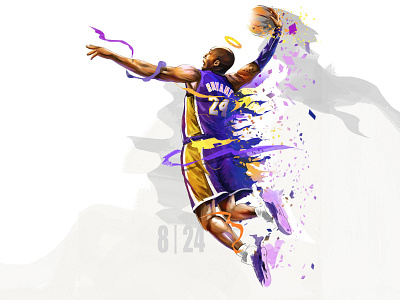 8|24 art artwork basketball color colorful design digital painting illustration kobe