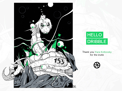 Hello Dribble! digitalart fantasy illustration