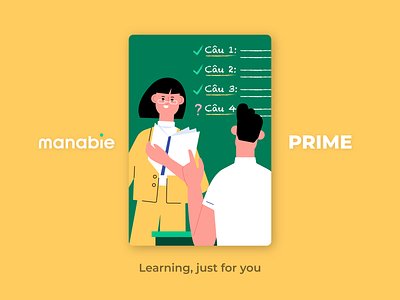 Manabie Prime! cute design illustration learning learning app manabie question student student work study teacher