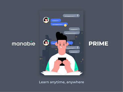 Manabie Prime! city cute design icon illustration learning learning app manabie night student study teacher