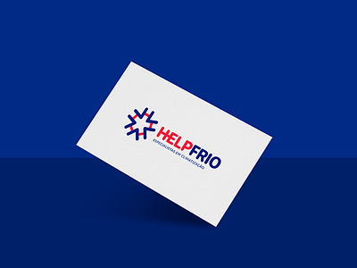 Helpfrio - Logo blue branding business card company cooling heating identity logo logotype red service simple