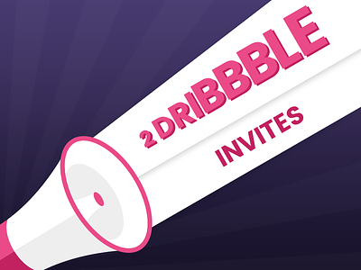 2 Dribbble invites debut dribbble game invitation invite invites join megaphone message players portfolio two