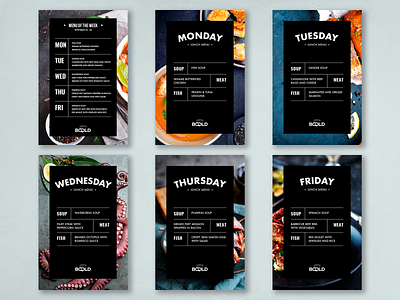 Restaurant menu - social media posts