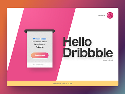 Hello Dribbble dribbble first shot sketch