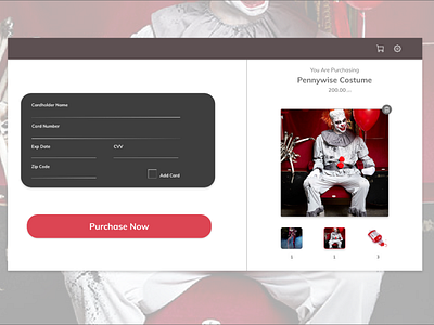 Halloween Credit Card Signup Page cart checkout credit card daily ui dailyui ecommerce halloween it pennywise ui design ux design