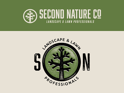 Second Nature Secondary Logos branding design logo nature texture tree typography