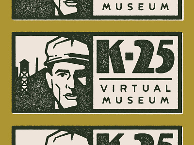 K-25 Virtual Museum atomic brand branding cold war face illustration lettering logo nuclear texture typography vector virtual ww2 wwii