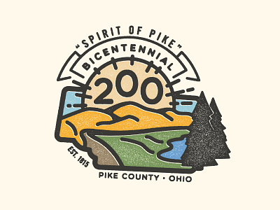 Pike Bicentennial america bicentennial brand government illustration logo nature ohio texture vector
