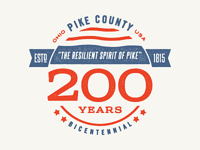 Pike Bicentennial Scrap america bicentennial brand government illustration logo nature ohio texture vector