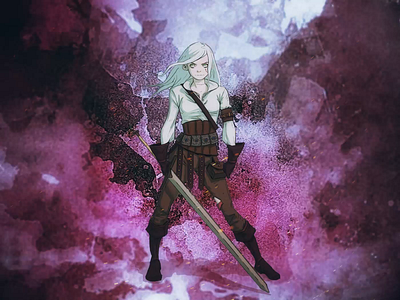 Ciri 2d animation ciri idle spine witcher