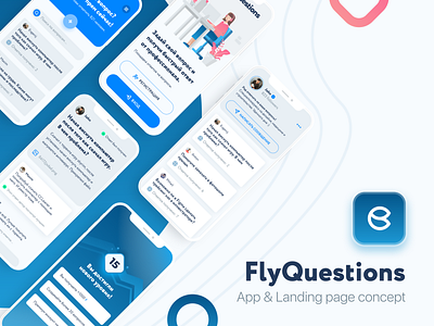 FlyQuestions App & Landing page concept