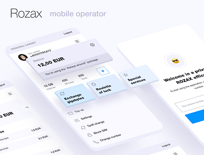 Rozax Mobile Operator Concept app branding colors design dribbble freebie gradients illustration ui ux