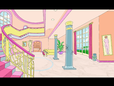 Mansion background Concept animation background concept