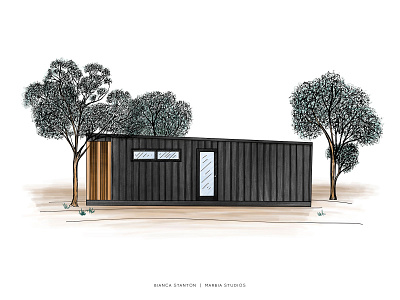 Tiny house brand building illustration 1