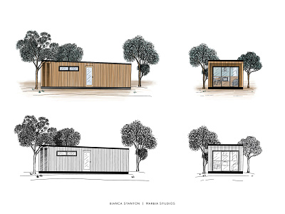 Tiny house brand building illustration 2