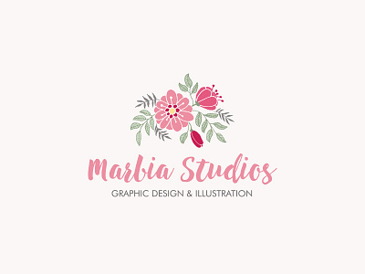 Marbia Studios Logo branding floral logo logo design logo designer