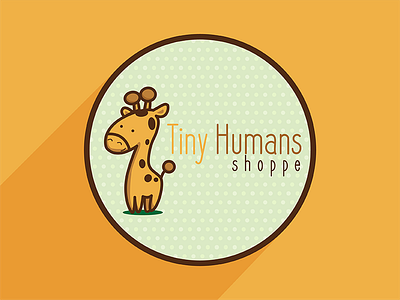 Tiny Humans Shoppe branding cartoon giraffe illustration illustrator logo