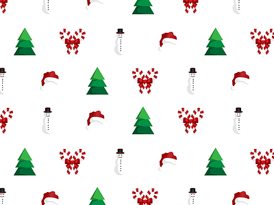 Christmas Pattern bow candy canes christmas hat pattern santa snowman tree xmas