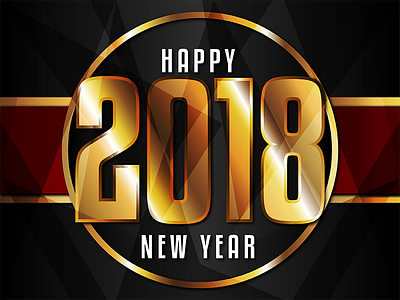 Happy New Year! 2018 gold happy new year new year vector
