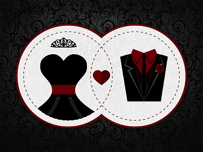 Holy Time Consuming black dress marriage red suit tiara vector wedding