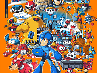 Megaman illustration characters fanart illustration megaman robots