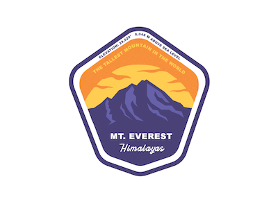 Mount Everest Badge badge badge design himalayas mount everest mountains sunset vector