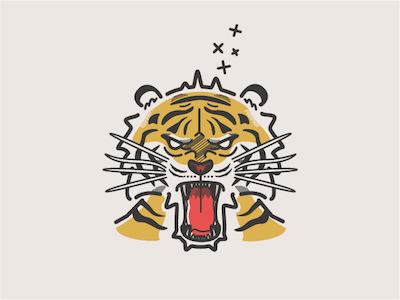 Tiger Illustration art details illustration lineart lines stripes tiger vector vector art wild