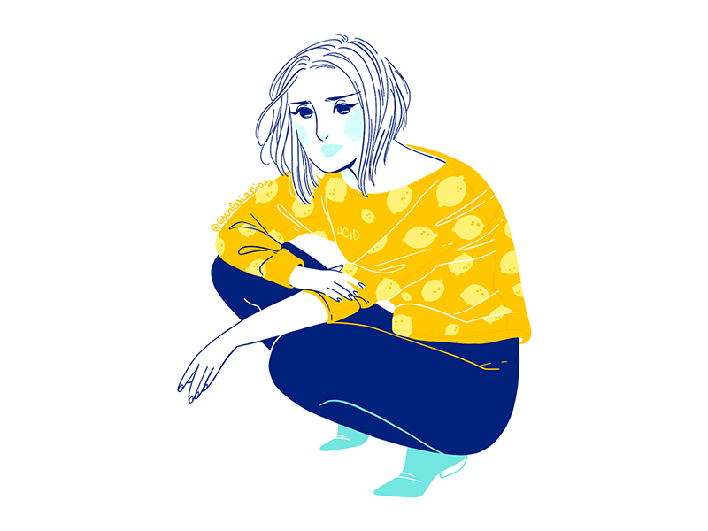 Acid fashion yellow acid flat illustration illustration fashion
