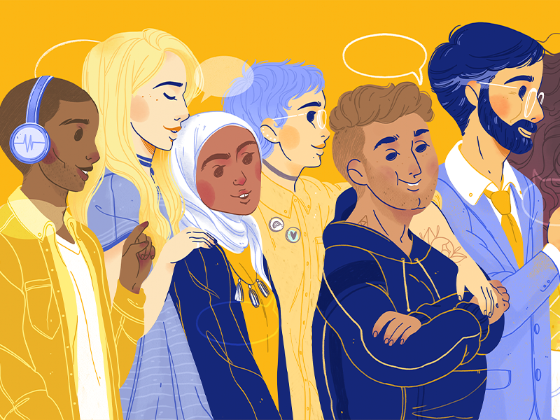 Diversity at college diversity social media ads social media design college illustrator fashion illustration