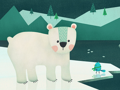 Polar Bear character creature digital painting illustration polar bear texture