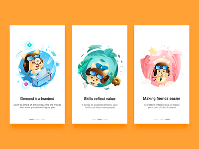 Puppy illustrator guide page guide pages illustration product design ui