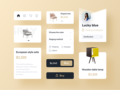 Furniture APP Component app design furniture app product simple ui ui kits