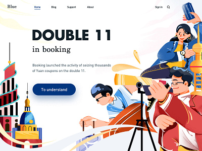 double 11 design boy cloud colorful design double11 girl illustration people illustration product webdesign