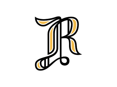 R Type black cool gothic letter lettering r rikoart type