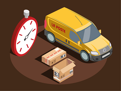 Isometric illustration : "Delivery"
