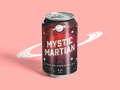Cosmic Brewery - Mystic Martian alcohol alcohol branding ale beer brand branding brewery can can design cosmic craft craft beer design gradient logo martian mystic pale space stars