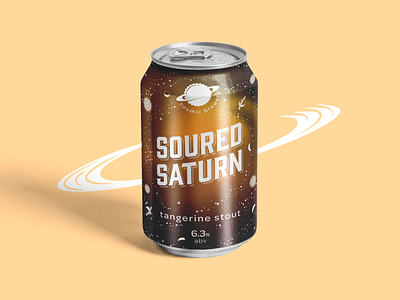 Cosmic Brewery - Soured Saturn alcohol alcohol branding ale beer brand branding brewery can can design cosmic craft craft beer design gradient illustration logo pale space stars vector